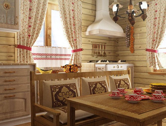 Акцент на розовом на кухне