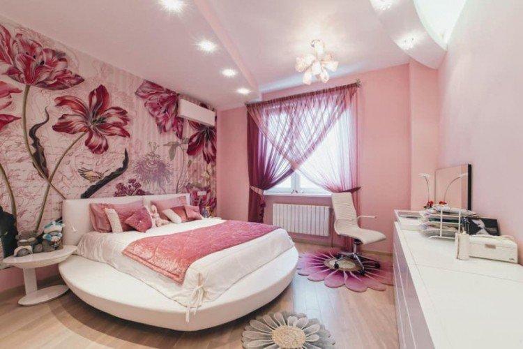 Фигурные потолки из гипсокартона в спальне