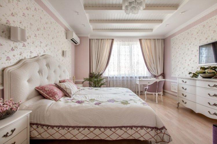Фигурные потолки из гипсокартона в спальне
