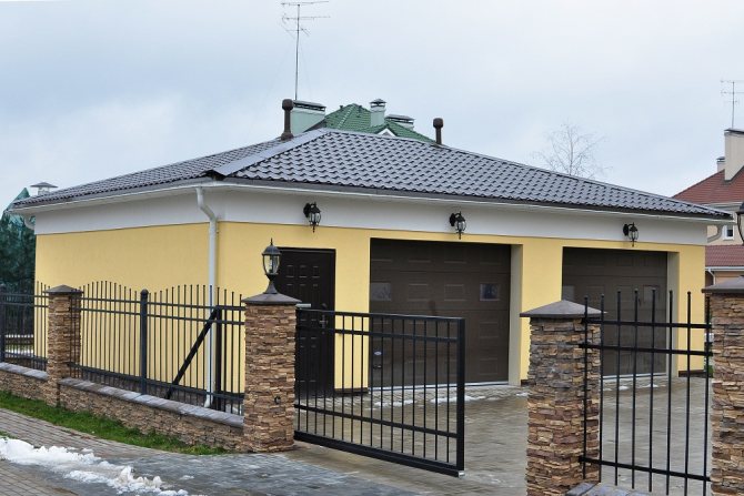 секционные ворота каркасного гаража