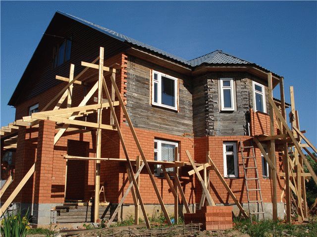 Отделка кирпичом дома из бруса Отделка кирпичом дома из бруса